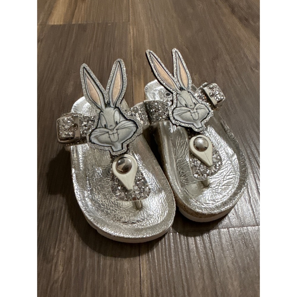Master of Arts x Looney Tunes Sandals‎ Kids 22/US 6 Silver Bugs Bunny Glitter